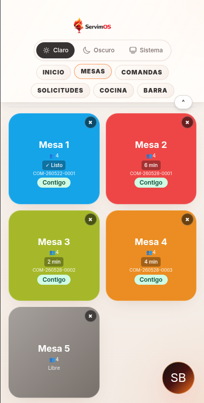 ServimOS en móvil